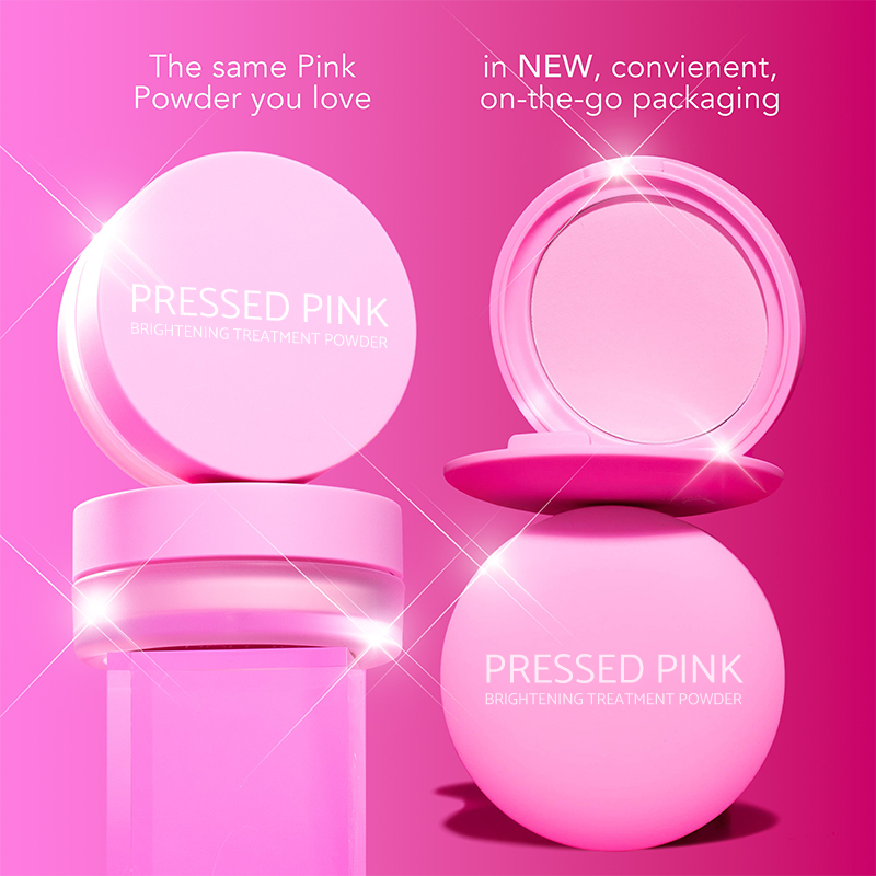 Pressed Pink Brightening Treatment Powder with Brush FREE !