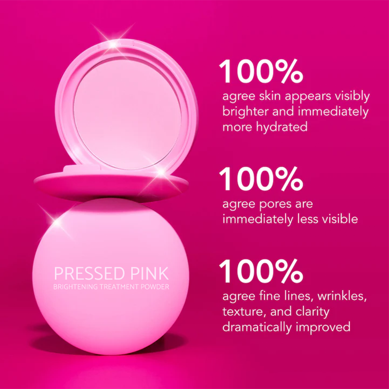 Pressed Pink Brightening Treatment Powder with Brush FREE !