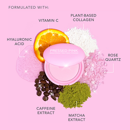 Pressed Pink Brightening Treatment Powder with Brush FREE !