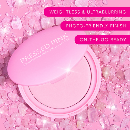 Pressed Pink Brightening Treatment Powder with Brush FREE !